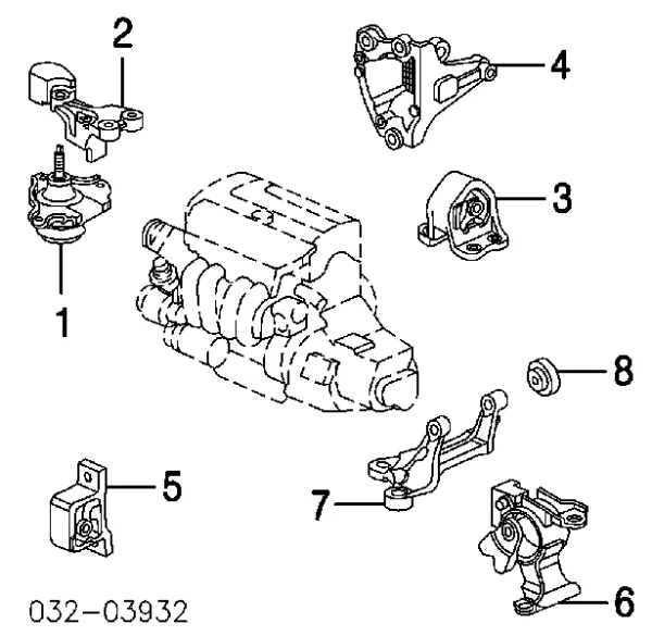 Левая подушка двигателя 50815SCVA82 Honda