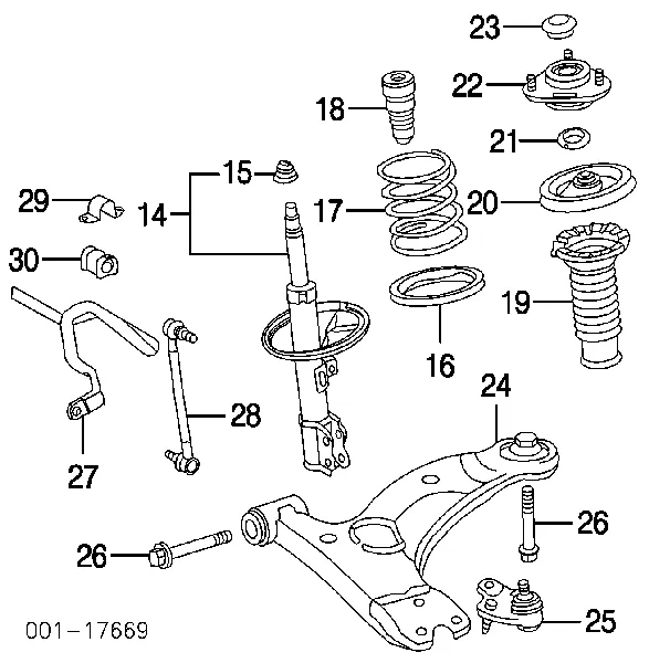 Передний стабилизатор 48811AB010 Toyota