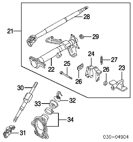 Кардан вала рулевой колонки нижний 48080AG300 Nissan/Infiniti