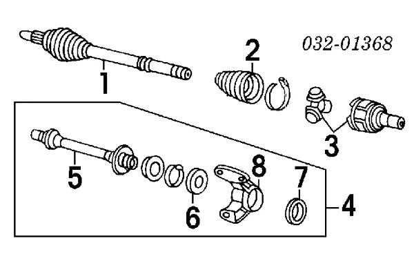 Купить 44310SK7J12 Honda Шрус внутренний левый