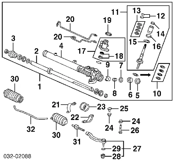 Рулевая рейка ST53601S10A01 SAT