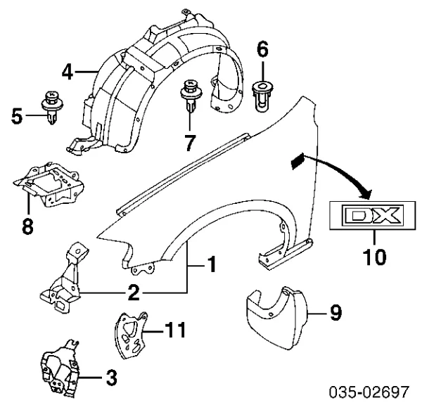 Крыло переднее левое BG1N52210B Mazda