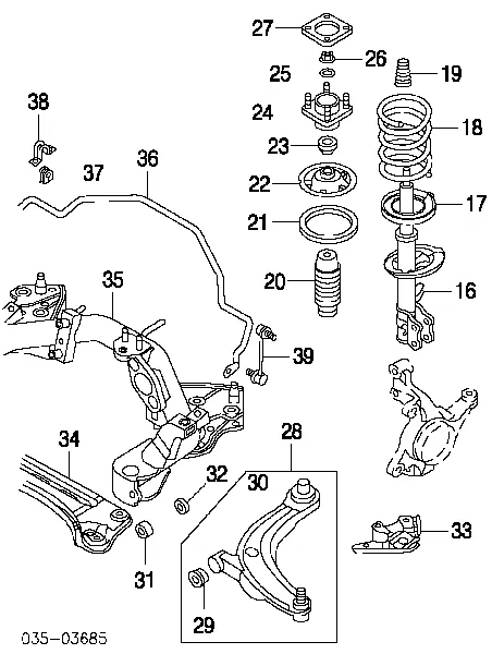 Амортизатор передний правый L09734700 Mazda