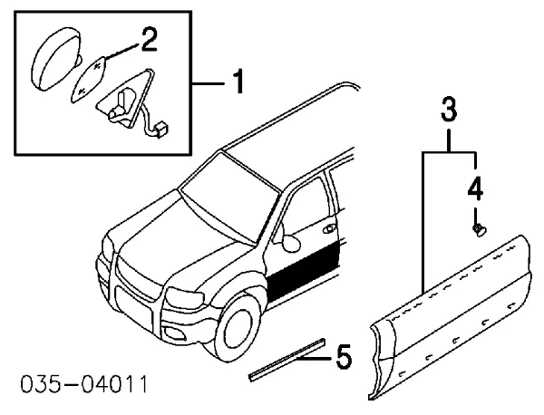 Правое зеркало Mazda Tribute EP
