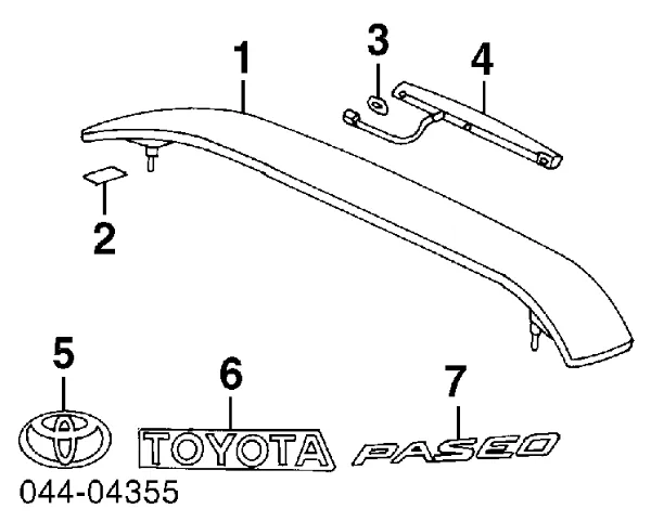 Спойлер крышки багажника 7687116902 Toyota