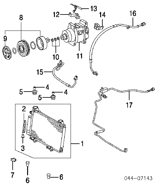 Радиатор кондиционера 8846052040 Toyota