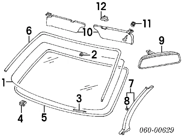 Уплотнитель лобового стекла Hyundai Accent I