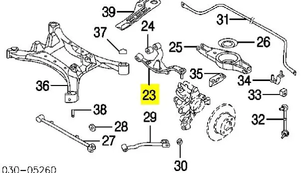 Рычаг задней подвески нижний левый 555028J000 Nissan/Infiniti
