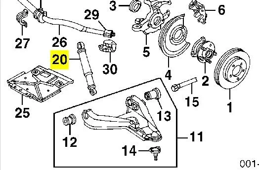 Амортизатор передний 22046805 General Motors