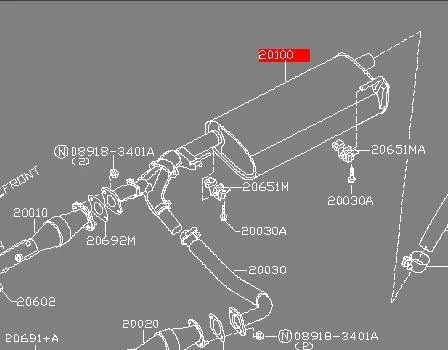 Центральная часть глушителя 20100ZL00A Nissan/Infiniti