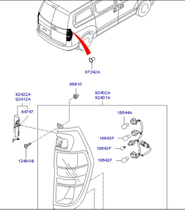 Фонарь задний левый Hyundai H-1 STAREX Starex