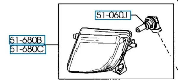 Фара противотуманная левая GS3L51690 Mazda