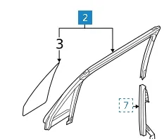 Стекло-форточка двери задней левой BB5Z7825767B Ford