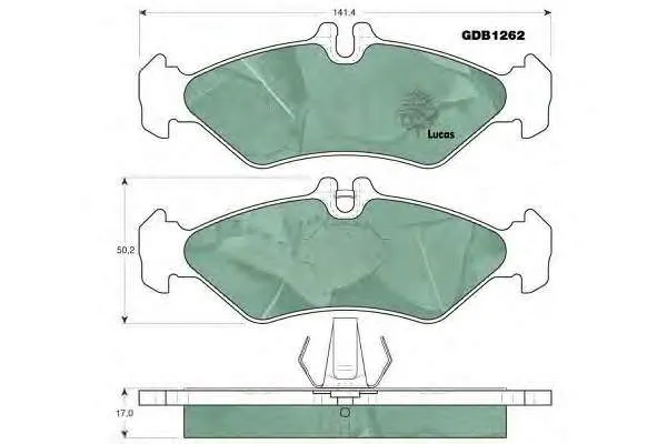 Задние тормозные колодки GDB1262 Lucas
