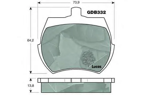 Передние тормозные колодки GDB332 Lucas