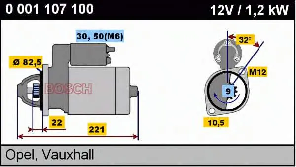 Стартер 0001107100 Bosch