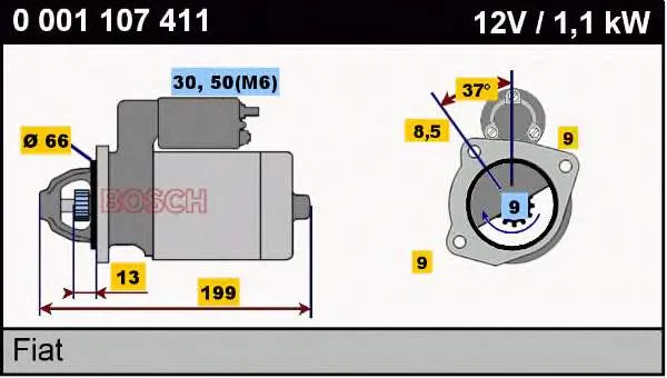 0001107411 Bosch Стартер автомобиля