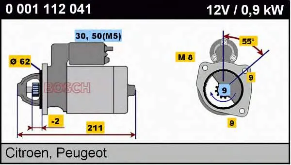 Стартер 0001112041 Bosch