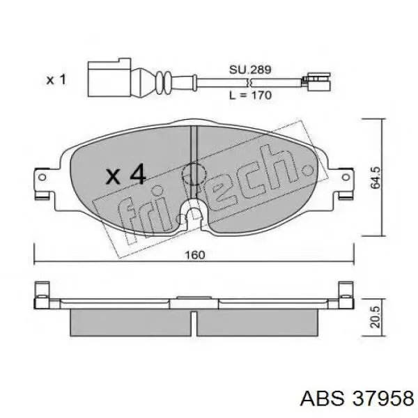 Купить 37958 ABS Колодки тормозные