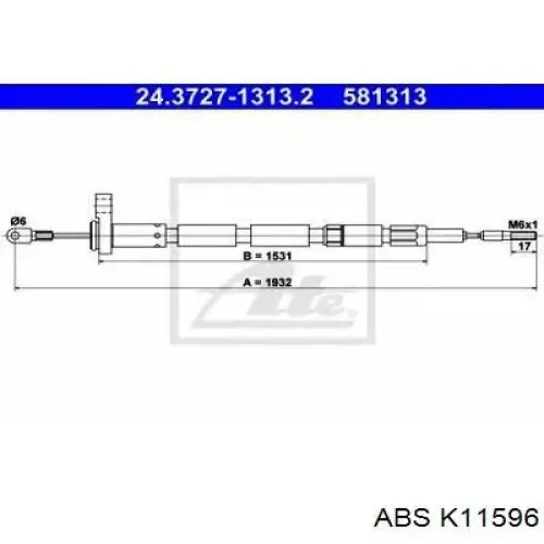 Задний трос ручника LABR529 Starline