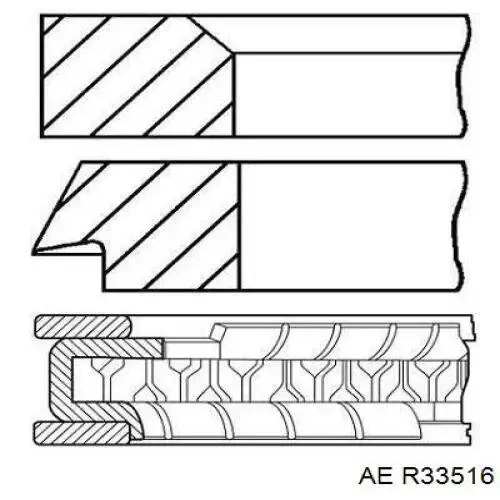 Кольца поршневые R33516STD AE