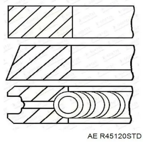 Кольца поршневые R45120STD AE
