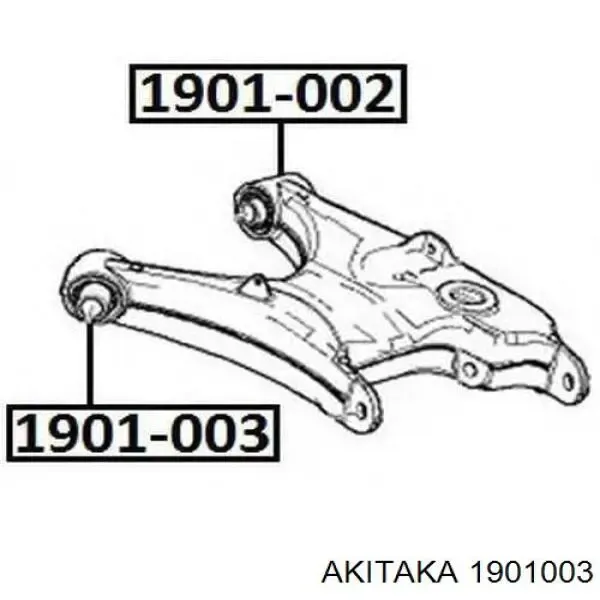 Сайлентблок заднего нижнего рычага 1901003 Akitaka