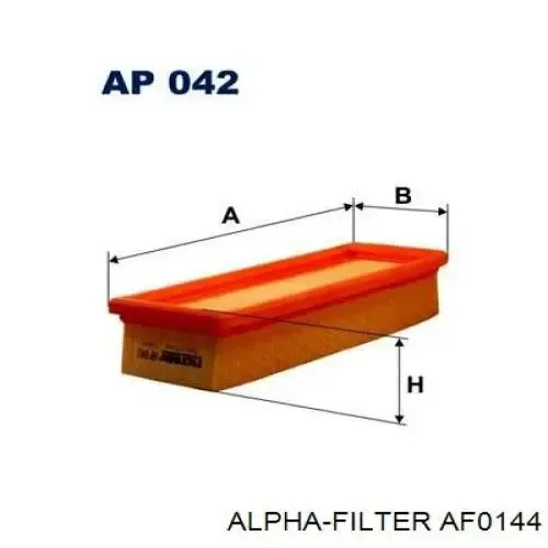 Воздушный фильтр AF0144 Alpha Filter