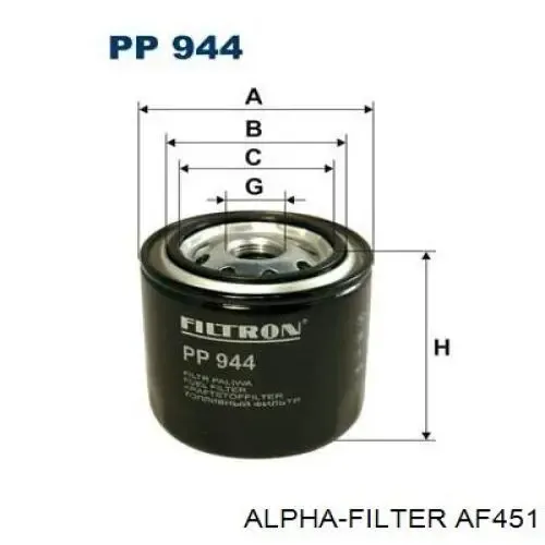 Топливный фильтр AF451 Alpha Filter