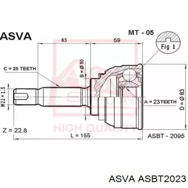 Пыльник ШРУСа наружный ASBT2023 Asva