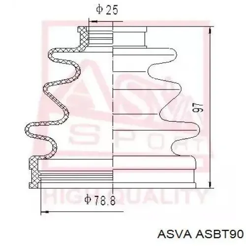 Пыльник ШРУСа наружный ASBT90 Asva