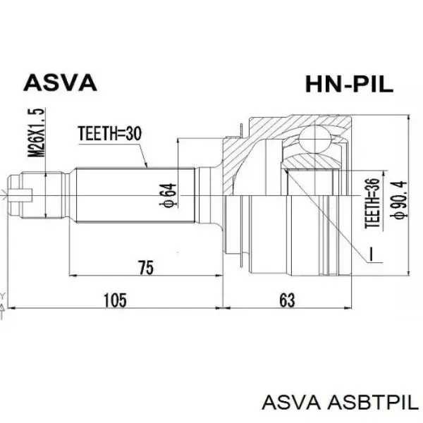 Пыльник ШРУСа наружный ASBTPIL Asva