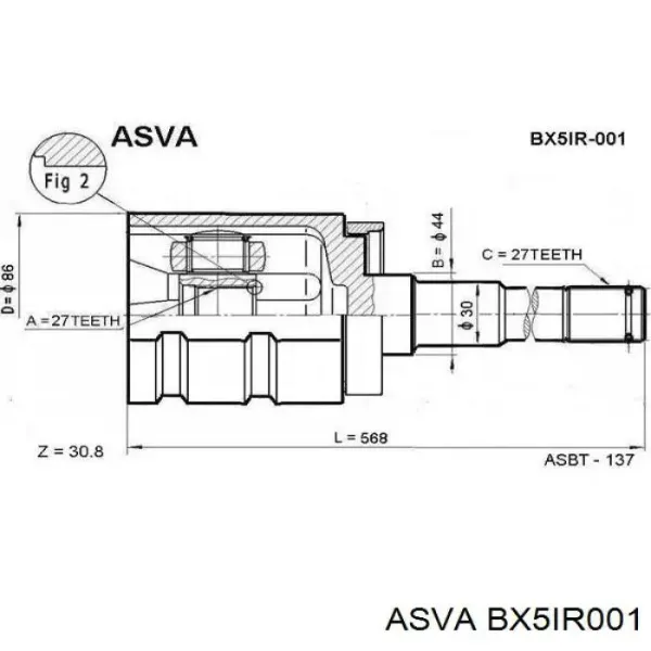 ШРУС внутренний правый BX5IR001 Asva