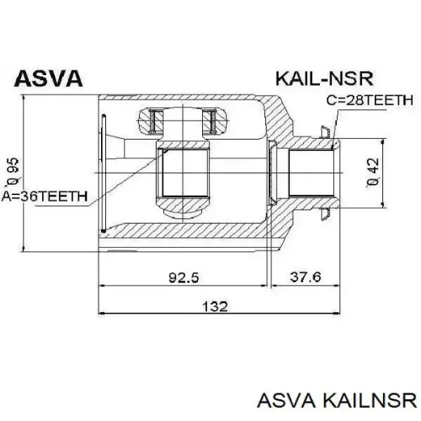 ШРУС внутренний правый KAILNSR Asva