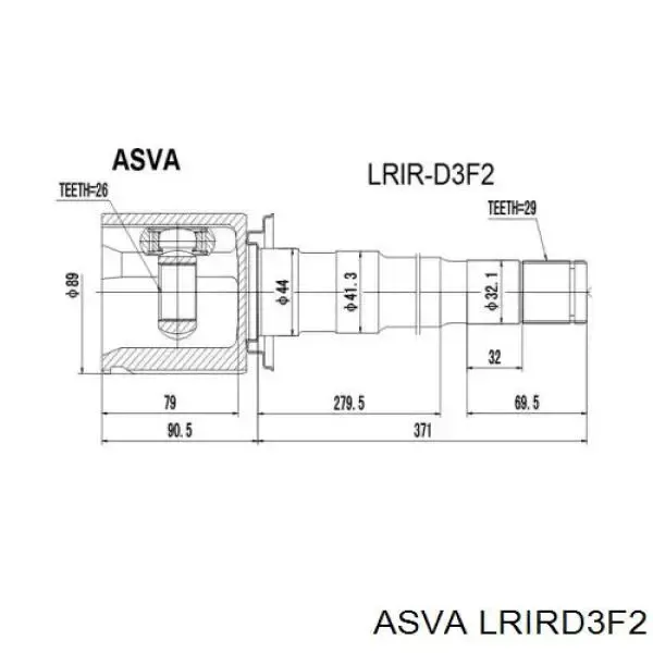 ШРУС внутренний правый LRIRD3F2 Asva