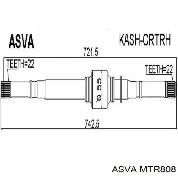 Правая полуось MTR808 Asva