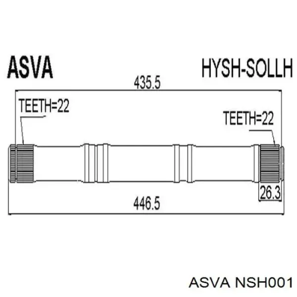 Левая полуось NSH001 Asva
