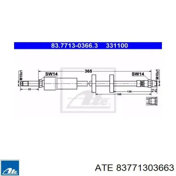 Купить T86038 Brembo Шланг тормозной передний