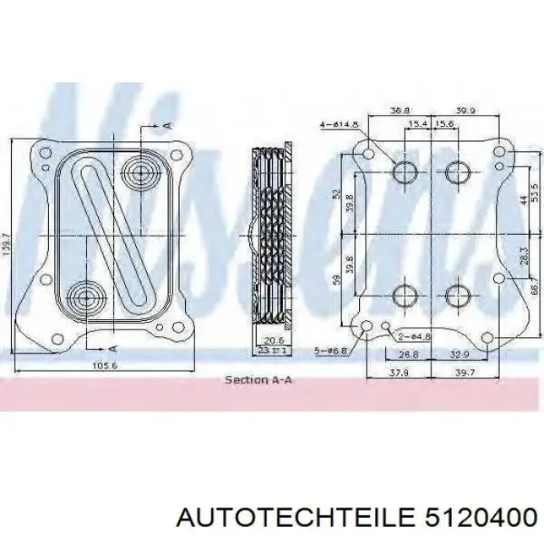 Масляный радиатор 5120400 Autotechteile