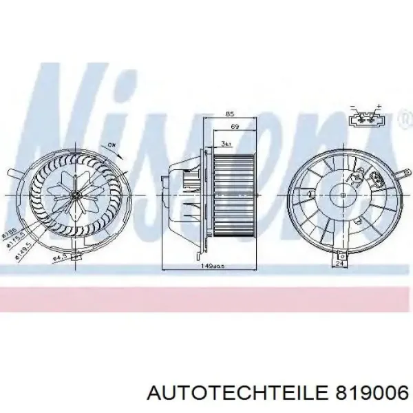 Вентилятор печки 819006 Autotechteile