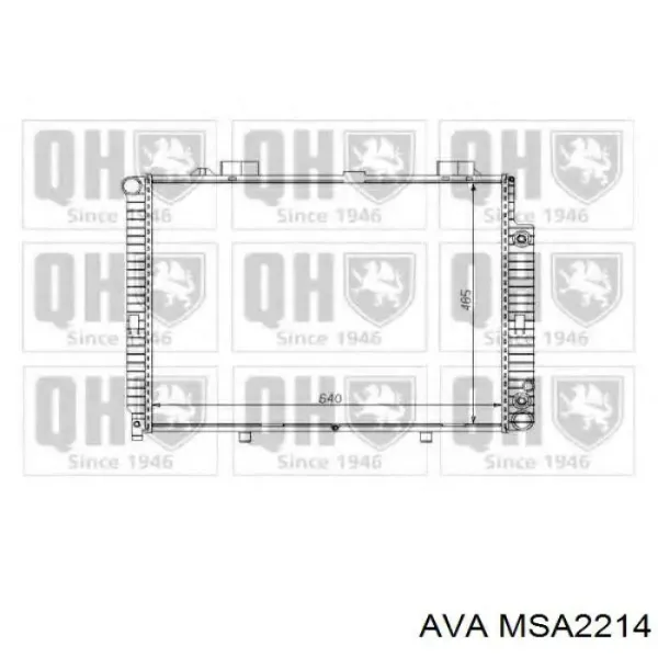 Радиатор охлаждения двигателя AVA MSA2214 цена, от