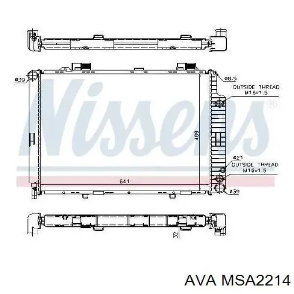 Купить MSA2214 AVA Радиатор водяной