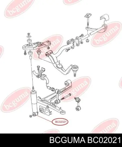 Сайлентблок амортизатора переднего BCGUMA BC02021