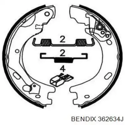Колодки ручника 362634J Jurid/Bendix