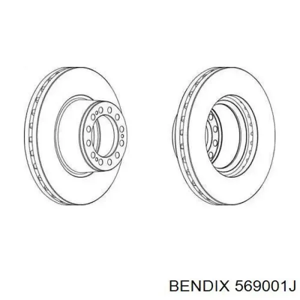 Тормозные диски 569001J Jurid/Bendix