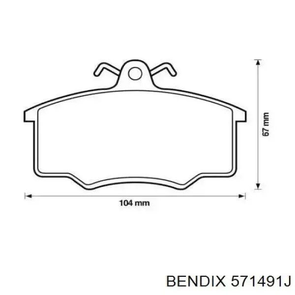 Передние тормозные колодки 571491J Jurid/Bendix