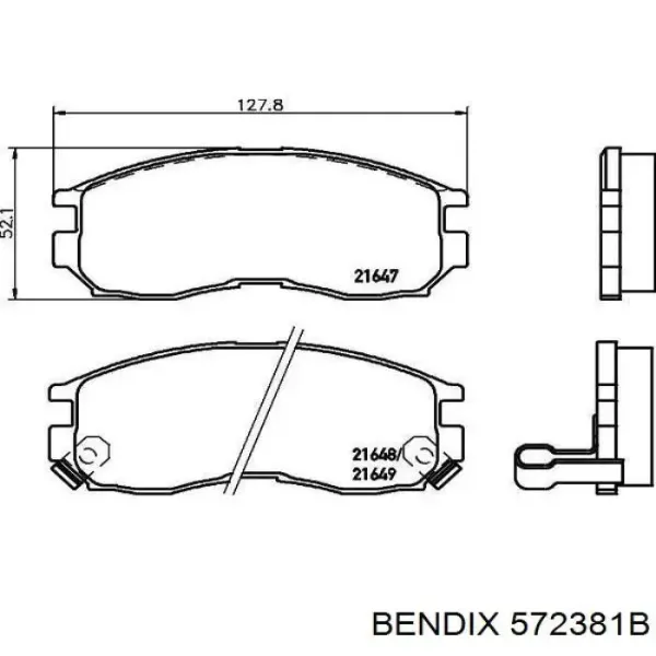 Передние тормозные колодки 572381B Jurid/Bendix