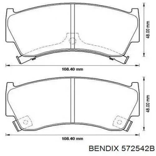Передние тормозные колодки 572542B Jurid/Bendix