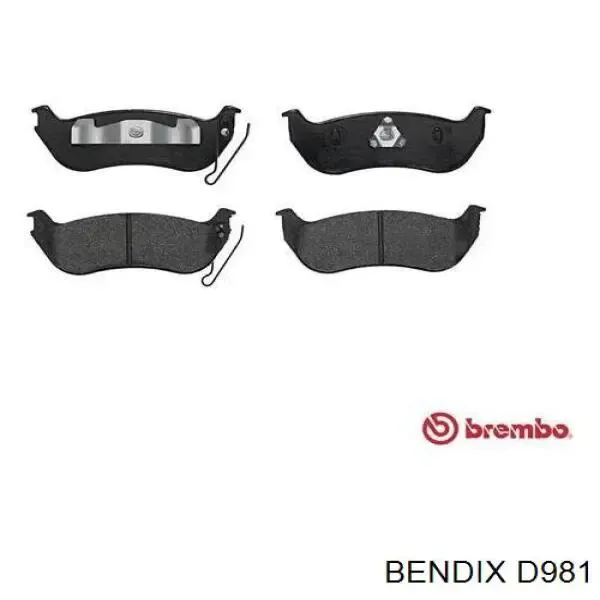 Задние тормозные колодки D981 Jurid/Bendix