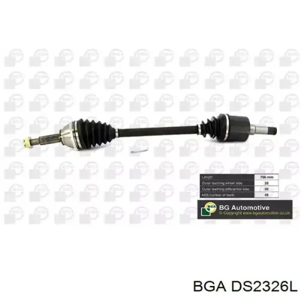 Левая полуось 3C113B437BB Ford
